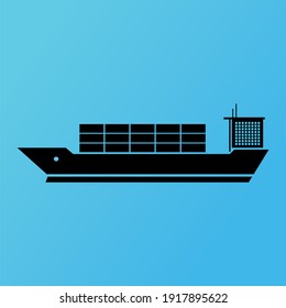 Silhouette of vessel. boat, sea cruise for vacation, travel speed yacht and marine sailboat vector icon