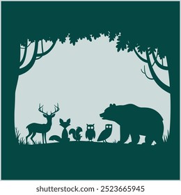 Silhouette vetor of forest animals