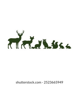 Silhouette vetor of forest animals