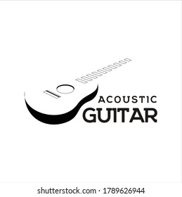 Silhouette Vintage Acoustic Guitar Strings Music Instrument piano logo design inspiration