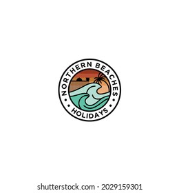 Silhouette Vintage Adventure Travel north coast holiday inspires logo design