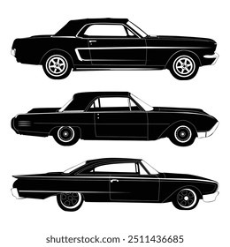 Silhouette of vintage car Illustration A