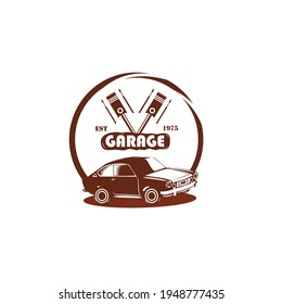 Silhouette of vintage car logo