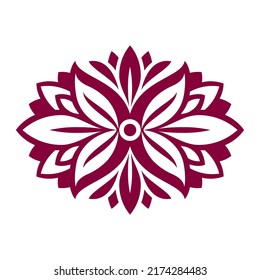 Silhouette vintage floral pattern. Pattern in the form of a flower with petals