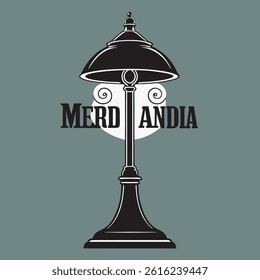Silhouette of Vintage Gold Merano Andria Table Lamp – Black Outline for Interior Design Concepts