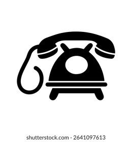 Silhouette of a Vintage Rotary Dial Telephone	

