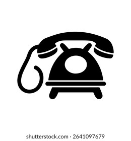 Silhouette of a Vintage Rotary Dial Telephone	
