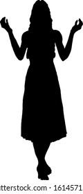 Silhouette of a virgin maiden for Virgo symbol which is the sixth sign of the zodiac. Vector illustration. 