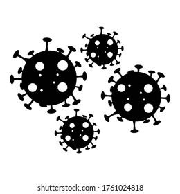 silhouette of virus corona with white background