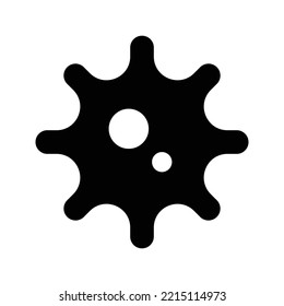 Silhouette virus flat vector illustration 