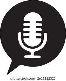 Silhouette of a voice recorder icon, perfect for audio recording, sound recording, voice message, digital recording, and tech-related vector designs.