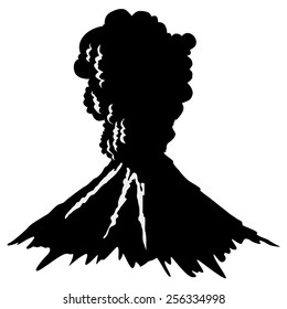 Silhouette Of Volcano