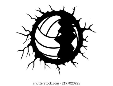 Silhouette of a Volleyball Clipart