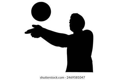 silhouette of volleyball player vector illustration
