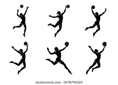 a silhouette of a volleyball player vector illustration