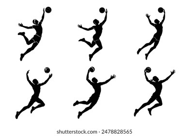 a silhouette of a volleyball player vector illustration