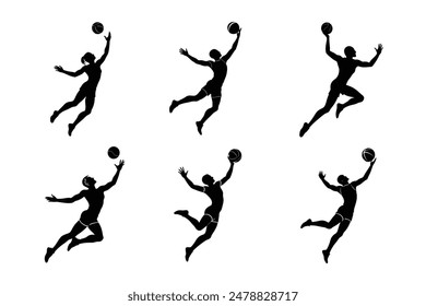 a silhouette of a volleyball player vector illustration