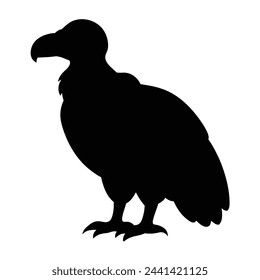 silhouette of a vulture on white
