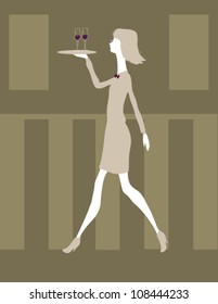 Silhouette Waitress