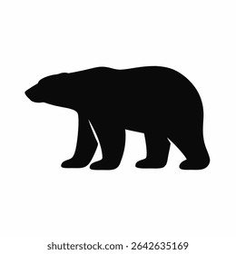 Silhouette of a walking black bear