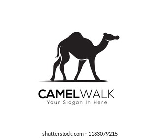 silhouette Walking camel logo art