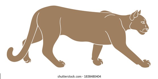 Silhouette of a walking cougar