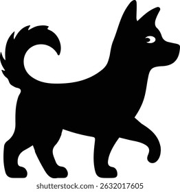 Silhouette of a walking dog