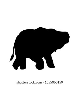 silhouette of walking elephant .Vector illustration