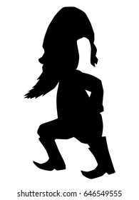 silhouette of walking, fabulous gnome