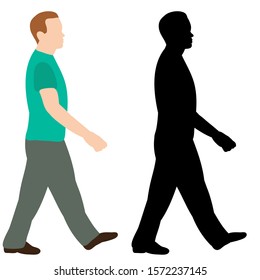 silhouette of a walking man