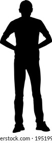 Silhouette of a walking man on a white background.