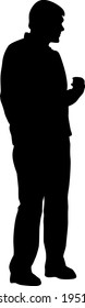 Silhouette of a walking man on a white background.