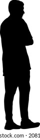 Silhouette of a walking man on a white background.