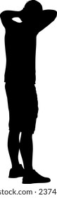 Silhouette of a walking man on a white background.