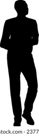 Silhouette of a walking man on a white background.