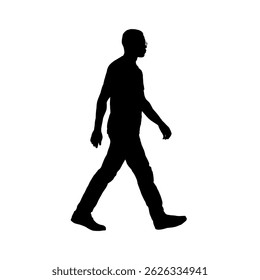  Silhouette of a walking man – vector illustration