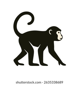 silhueta de um macaco ambulante