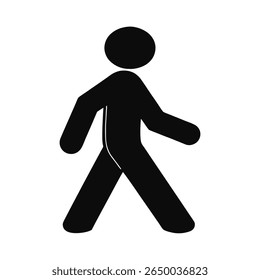 Silhouette a walking person graphic on simple figure human