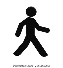 Silhouette a walking person on a simple graphic symbol