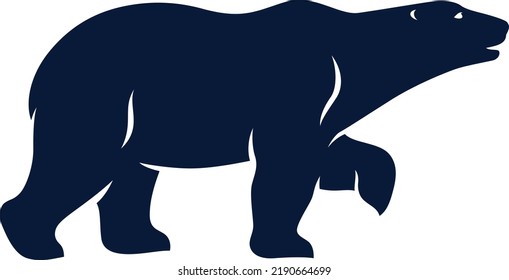 Silueta de un oso polar andando