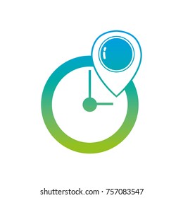 silhouette wall clock design with location symbol
