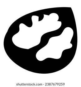 Silhouette der Walnusshälfte, Element des Erntedanktags festliche Tischdekoration. Walnusshalber Urlaubssymbol. Einfache schwarze Form, Vektorsymbol einzeln auf weißem Hintergrund
