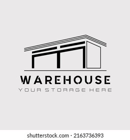 Silhouette Warehouse Logo Vector Illustration Design Stock Vector ...