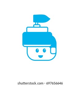 silhouette warrior head character to video game technology play