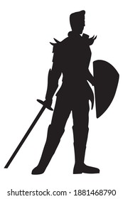 Silhouette Warrior Woman Hammer Vector Illustration Stock Vector ...