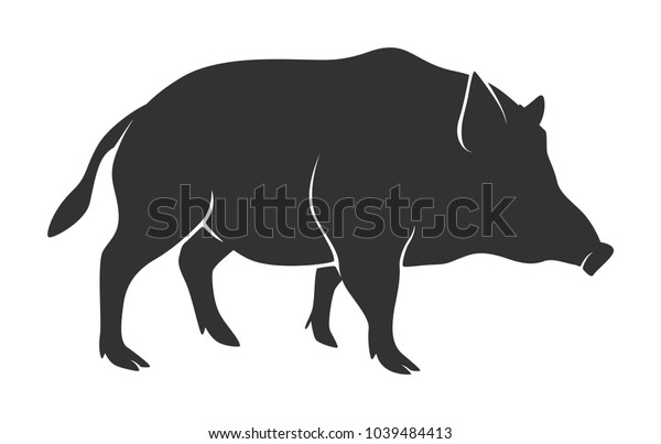 Silhouette Warthog Isolated On White Background Stock Vector (Royalty ...