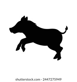 silhouette of a warthog on white