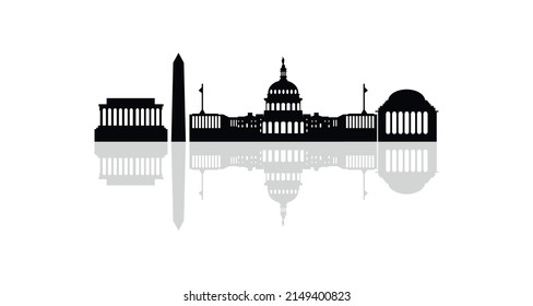 Silhouette Washington skyline - United States city concept graphic element Illustration template design
