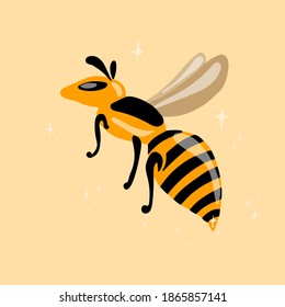 Silhouette of a wasp icon. Vector illustration