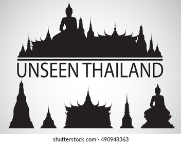 silhouette Wat in bangkok thailand